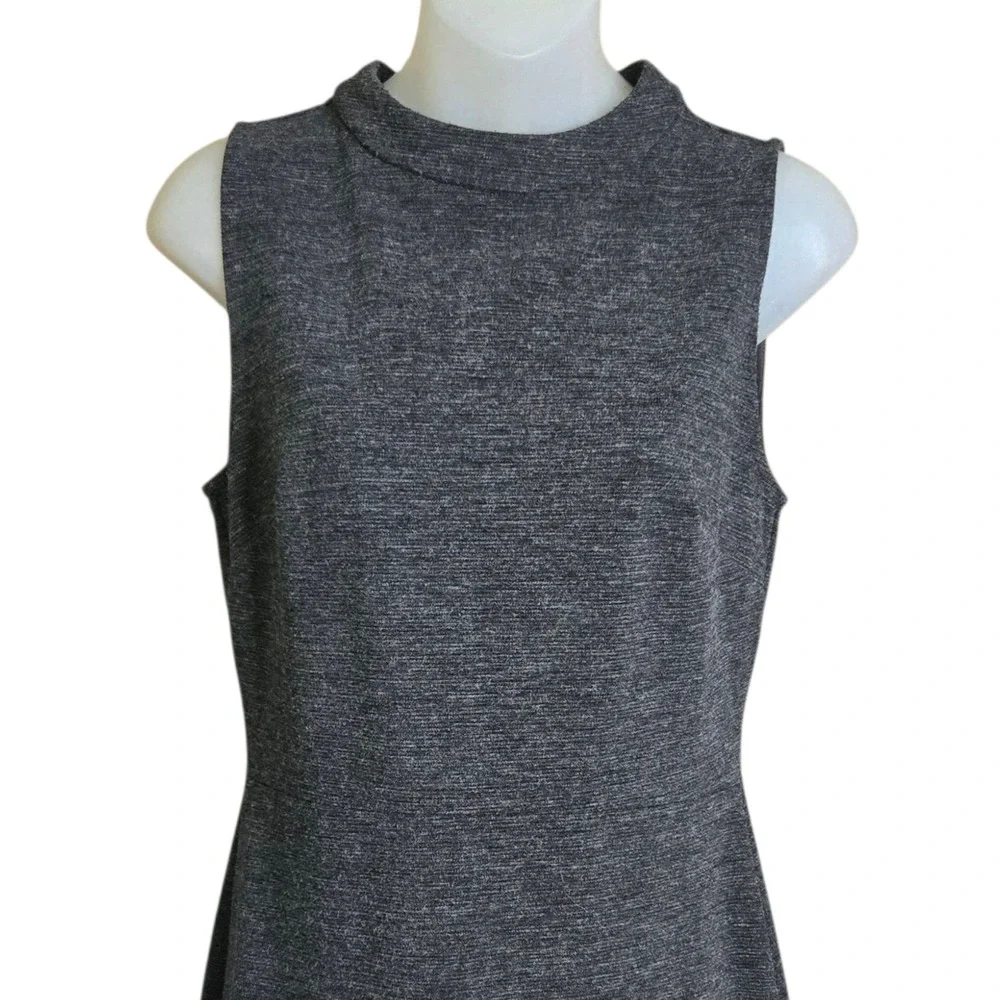 Ann Taylor Loft Womens Knit Shift Dress Size‎ 4 Gray Stretch Career Minimalist